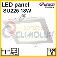 LED panel SU225 18W, 4200K, Unterputz-Deckenleuchte, eckig